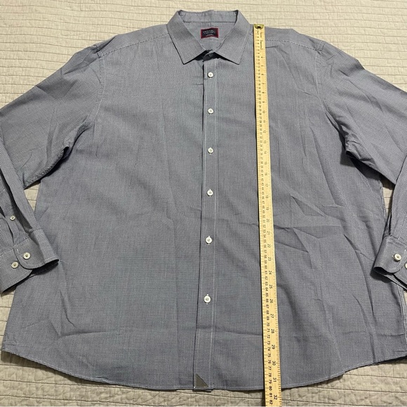 UNTUCKit Men's Blue White Houndstooth Button Up LS Conwill Shirt Size XXXL - Picture 6 of 10